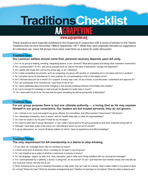 Traditions Checklist (50)